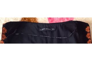 Top cropped ZARA terciopelo con bordado