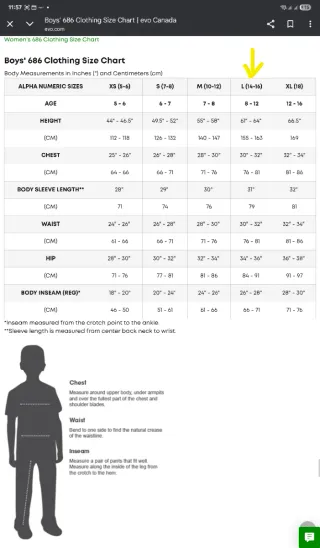 Chaqueta Nieve Niño Talla 8-12 años 686