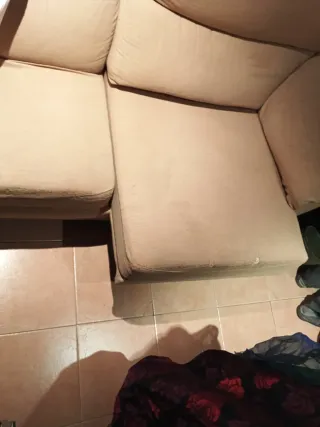 Sofá de tela beige 3 plazas extraïble