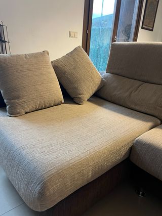Sofá chaise longue 3 plazas tela