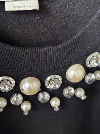 Felpa Pinko con perle e strass Tg. L