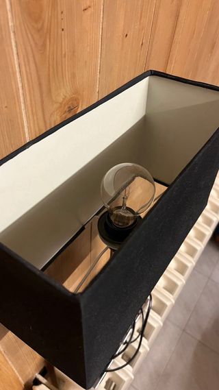 Lampada da tavolo/scrivania nera e argento