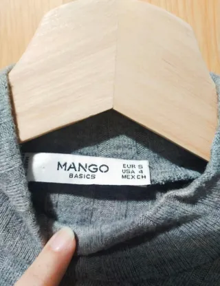 Vestido Mango gris manga larga