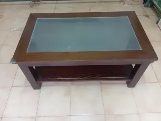 Mesa de centro madera y cristal