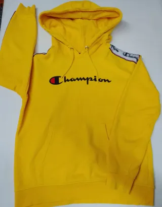 Sudadera Champion Amarilla Logo Cinta Lateral