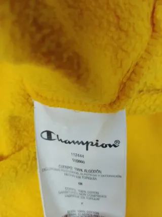 Sudadera Champion Amarilla Logo Cinta Lateral