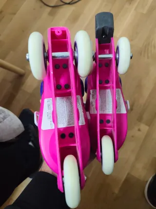 Patines ajustables niña Oxelo rosa/azul