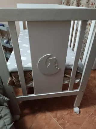 Cuna Colecho Madera con Ruedas