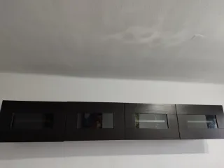 Mueble de salón madera y cristal