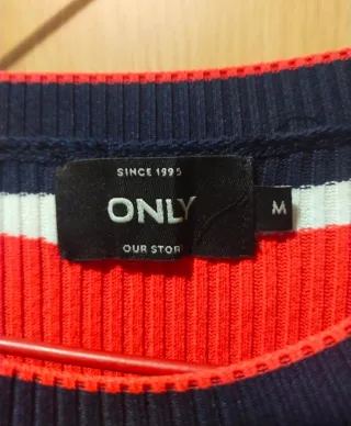 Vestido Only rayas azul, rojo y blanco