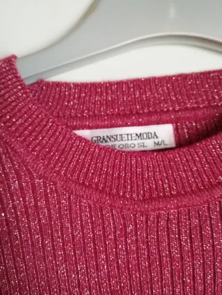 Blusa rosa brillante manga larga