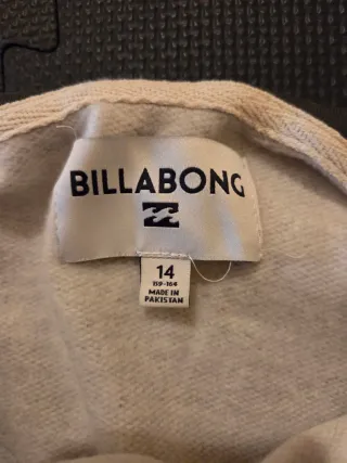 Sudadera Billabong Gris y Verde Talla 14 años