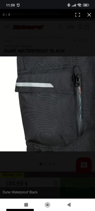 Pantalón IMPERMEABLE 3XL moto ARMURE DUNE WATERPRO