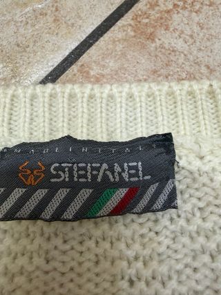 Pullover vintage uomo lana bianco