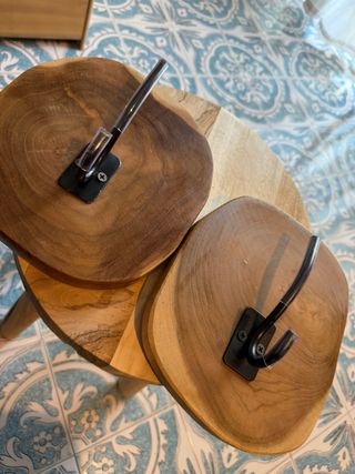 Set 2 appendini legno teak