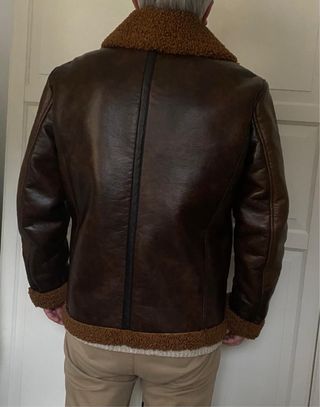Cazadora BomberAviador Polipiel Marrón