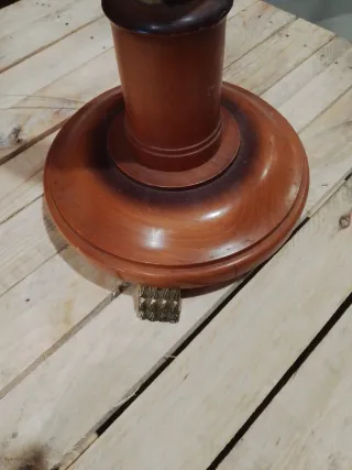 Lámpara de pie madera y tela