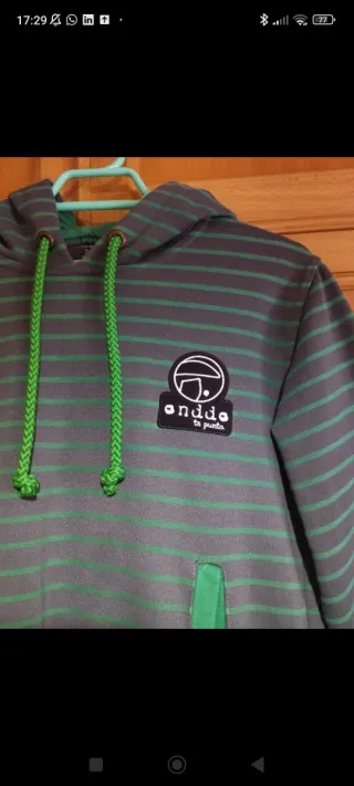 Sudadera Onddo ta punto verde y gris