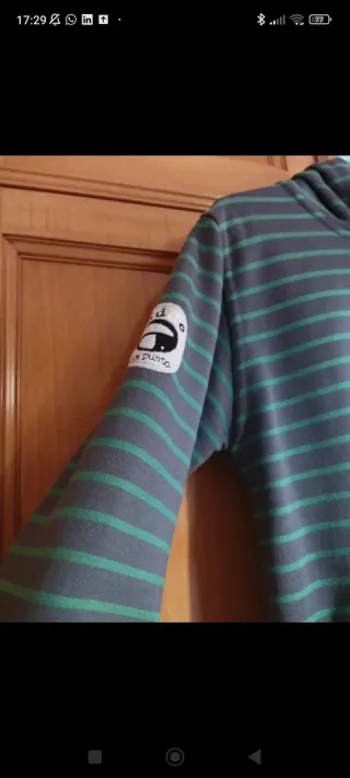 Sudadera Onddo ta punto verde y gris