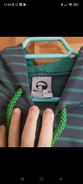 Sudadera Onddo ta punto verde y gris