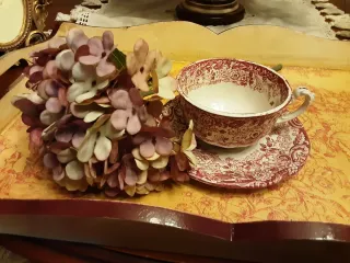 Taza de té y plato Cartuja de Sevilla Antiguo