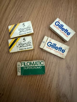Lote 5 Cuchillas Afeitar Antiguas Wilkinson Gillet