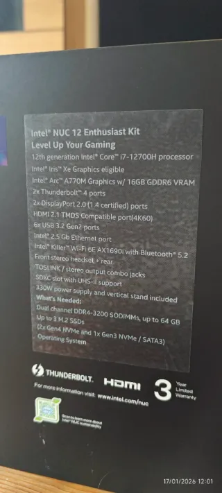 Intel NUC 12 Serpent Canyon Enthusiast Kit