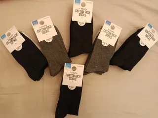 Calcetines 5 pares Talla 43-46 Negros y Grises