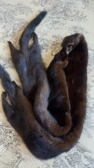 Cuello/Bufanda de Piel Marrón