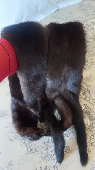 Cuello/Bufanda de Piel Marrón