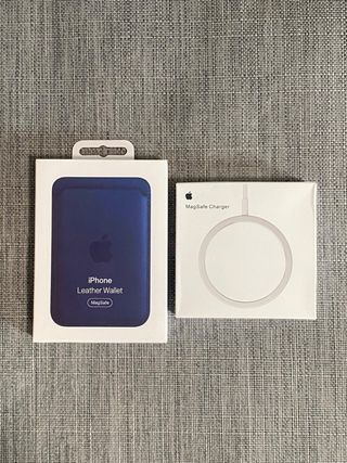 Cargador MagSafe Apple + Cartera iPhone Azul
