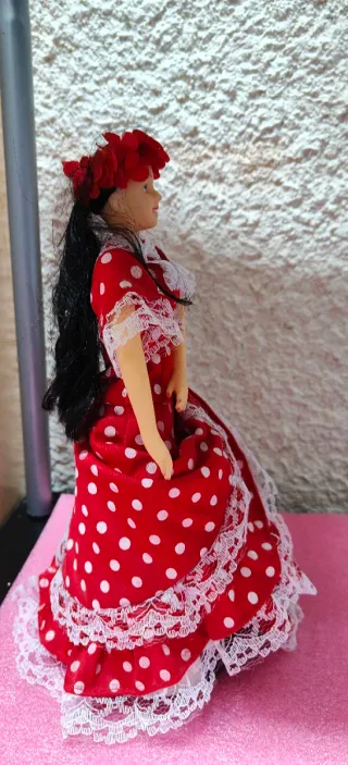 Muñeca Sevillana Traje Rojo Lunares