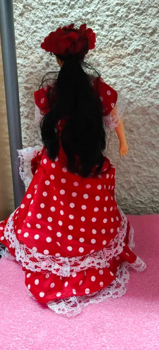 Muñeca Sevillana Traje Rojo Lunares