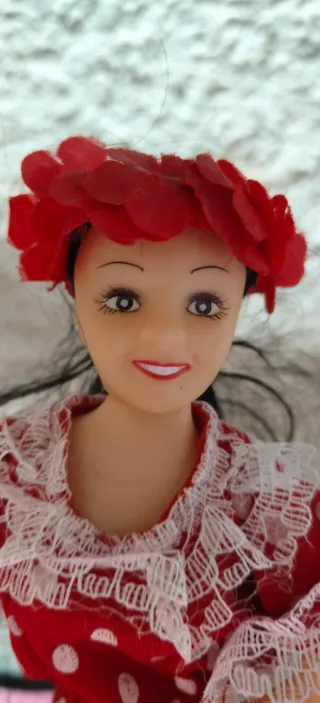 Muñeca Sevillana Traje Rojo Lunares