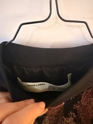 Vestido Off-White lentejuelas rayas S