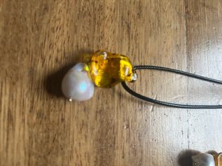 Conjunto collar y pendientes ámbar y perla AD