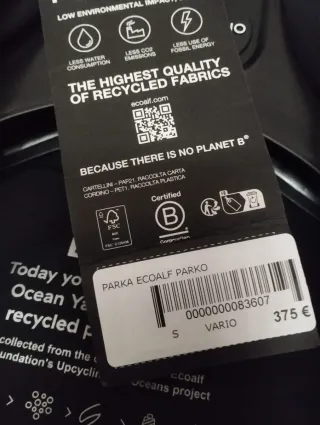 Parka Ecoalf Parko Hombre Negra