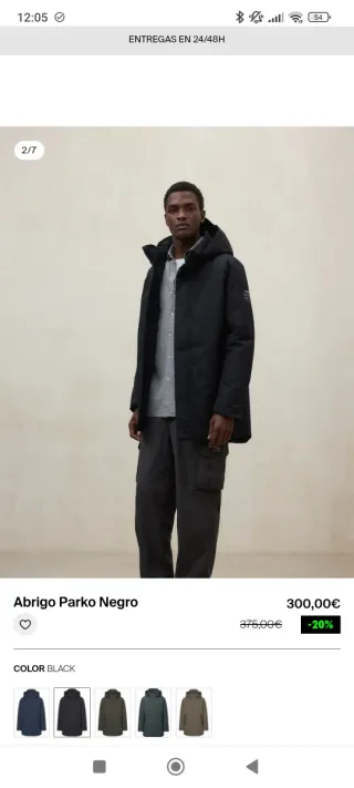 Parka Ecoalf Parko Hombre Negra