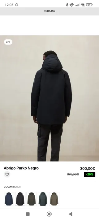 Parka Ecoalf Parko Hombre Negra