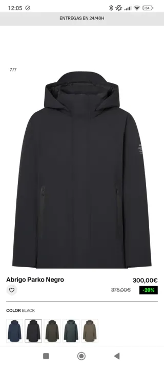 Parka Ecoalf Parko Hombre Negra
