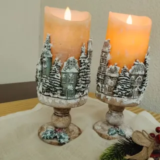 Portavelas Navideños con luz