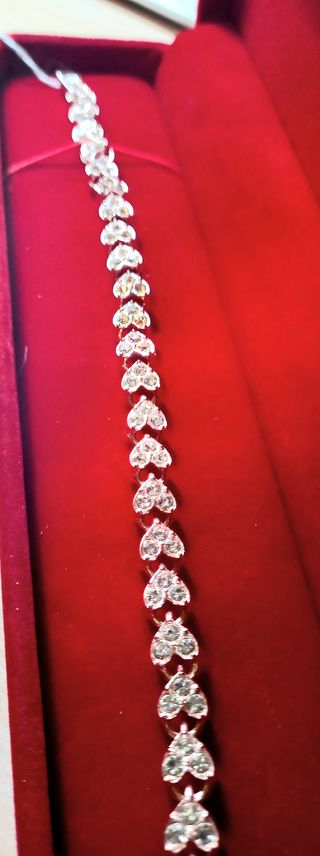 Pulsera circonitas plata chapada