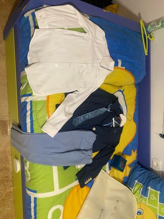 Traje comunión azul y blanco