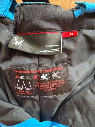 Conjunto esquí niño Spyder azul/verde talla 18