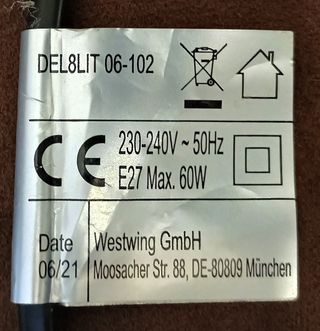 Lámpara de pie trípode negra