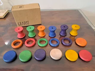 Grapat Carretes, Anillas y Monedas Madera