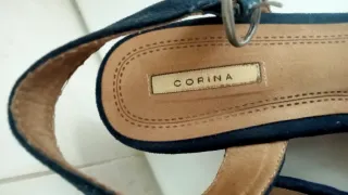 Sandalias cuña Corina mujer azules