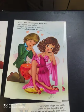 Lote 4 Postales Antiguas Parejas Románticas