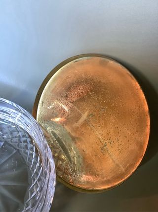 Ciotola in cristallo vintage con coperchio