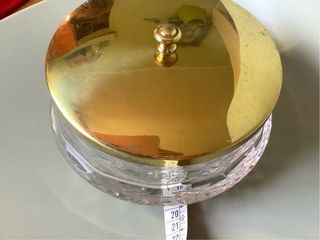 Ciotola in cristallo vintage con coperchio